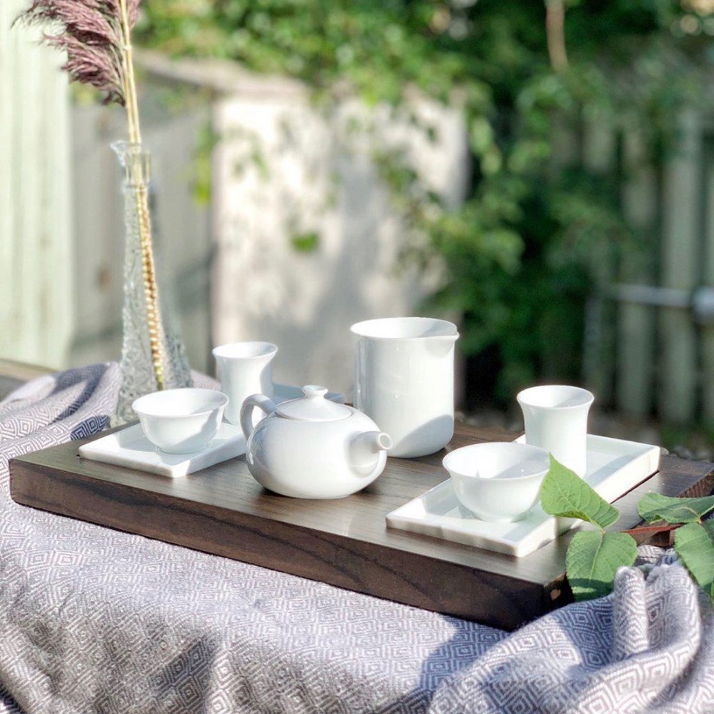 Minimalistic White Porcelain Tea Set
